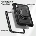 thumbnail image 3 of XYX Case for iPad Mini 7 A17 Pro 2024/Mini 6 2021 8.3 Inch 7th/6th Gen with Rotating Stand, Shoulder Strap, 2in1 Shockproof Cover, Black, 3 of 7