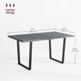 thumbnail image 3 of HOMCOM Dining Table with Wave-edged Tabletop and Steel Legs Kitchen Table, 3 of 10