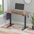 thumbnail image 2 of 43.3" X 24" Electric Standing Desk, Height Adjustable 3 Memory Presets Computer Sit Stand Desk with Hanging Hooks and Cable Management (Retro Whole-Piece Desktop and Black Desk Frame), 2 of 8