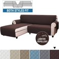 thumbnail image 1 of CHOK L-Shape Sofa Slipcover Sectional 3 Seater Chaise Cover Pet Dogs Couch Protector  (Black Large), 1 of 10