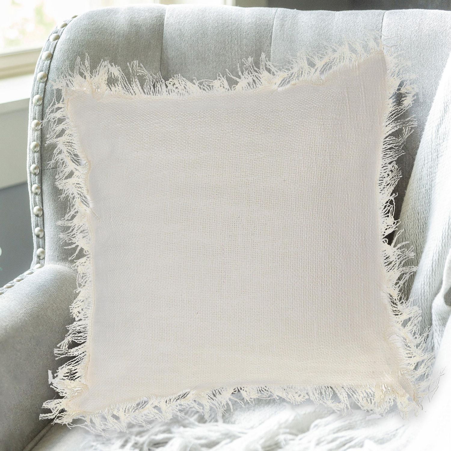 Slub Cotton Ivoroy Cushion Chloe 18 X 18 - Set De 2