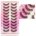 thumbnail image 2 of EIMELI 10 Pairs Reusable False Eyelashes Comfortable Lightweight Wear False Eyelashes for Daily Party Traveling Makeup, 2 of 7