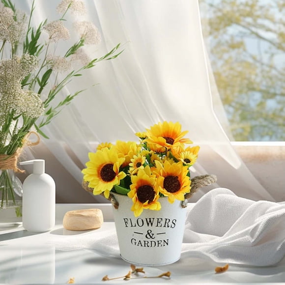 Outdoor Flower Pots Metal Bucket Flower Pots Iron Milk Can Vase Iron Water Can Vase Metal Vase Retro Village Flower Bucket French Bucket Flower Pot