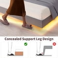 thumbnail image 4 of Towallmark Modern Queen Floating Bed Frame with LED Lights & Storage Headboard – Smart Platform Bed with Charging Station, queen, grey, 4 of 8