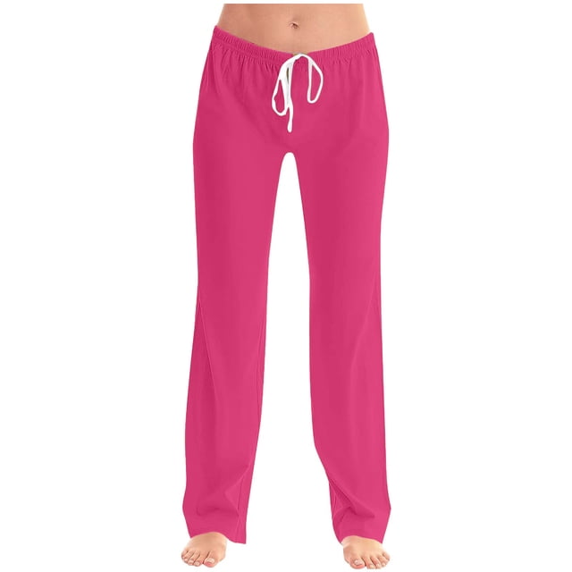FAIWAD Pantalon de Pyjama Femme Décontracté Confortable Ample Pantalon de Maison Extensible à Cordon Bas de Pyjama Pantalon Tenue d'Intérieur