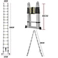 thumbnail image 4 of Extension Ladder 16.5ft 16 Steps Multi Purpose Aluminum A-Frame Folding Extendable Heavy Duty Non-Slip Feet, 4 of 4
