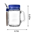 thumbnail image 2 of Birdeem Glass Food Storage Containers,Portable Handle Overnight Oats Jars, Overnight Oats Container with Lid and Spoon, 10 Ounce Grain, Milk, Vegetable and Fruit Vegetables Storage Containers (2Pc, 2 of 6
