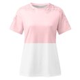 thumbnail image 1 of TopLLC Women's Short Sleeve Plus Size Tops Crewneck T Shirt Loose Fit Lace Stitching Shirts Solid Hollow Out Ruffle Tunic Tops, 1 of 5