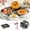 A, variant on Versatile 4-Cavity Nonstick Omelet Skillet Wooden Handle 34cm Overall Length for Preparing Eggs Pancakes Portions Coating Effortless