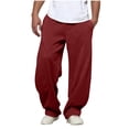 thumbnail image 1 of Erwazi Sweatpants for Men Wide Leg Drawstring Elastic Waist Open Bottom Athletic Pants Solid Casual Comfy Running Trousers with Pockets, 1 of 5