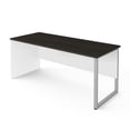 thumbnail image 1 of Bestar Pro-Concept Plus 71W Table Desk with Rectangular Metal Leg in white & deep grey, 1 of 2