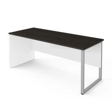 Bestar Pro-Concept Plus 71L Table de bureau avec patte de métal rectangulaire - Blanc et gris profond