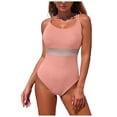 thumbnail image 1 of WUANDIXFA Maillot de Bain une Pièce pour Femmes à Effet Ventre Plat, Robe de Bain Mode pour Femmes, Maillots Rehausseur, Maillot de Bain une Pièce, Rose, G, 1 of 6