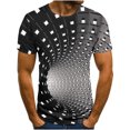 thumbnail image 1 of Fridja T-Shirt à Imprimé pour Homme Été Décontracté Grande Taille Manches Courtes Col Rond T-Shirt à Imprimé 3D Haut Graphique Abstrait Fantaisie pour Cyclisme Jogging (Noir, 3TG) (Noir, 3TG), 1 of 3
