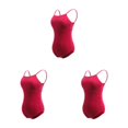 thumbnail image 2 of yingyy 1/2/3 Justaucorps de Danse Justaucorps de Ballet Tenue de Danse Travail Soigné Élastique Résilience Accessoires Attrayants pour Femme Entrejambe Fermé Rouge Vin TG 3 Pcs, 2 of 6