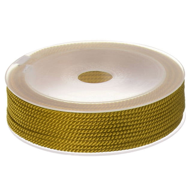 Unique Bargains Twisted Nylon Twine Thread Beading Cord 2mm 13M/43 Feet Extra Strong Braided Nylon String, Olive Green