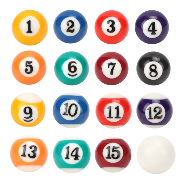 Billiard Table Accesssory,16PCS Eco‑friendly Resin Mini Resin Billiard Ball CM Billiard Ball High Capacity