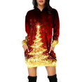 thumbnail image 1 of Kcodviy Femmes Vintage Joyeux Noël Chandail Long pour Femmes Robe Imprimée à Manches Longues Chandail à Capuchon pour Femmes à Fermeture Éclair Chandails à Capuchon à Manches Longues Midi Robes à Capuchon pour Femmes avec Poches, 1 of 6