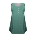 thumbnail image 3 of Dealovy Plus Size Tank Tops for Women Casual Sleeveless Scoop Neck Buttons Ruched Solid Color Loose Flowy Tees, 3 of 4