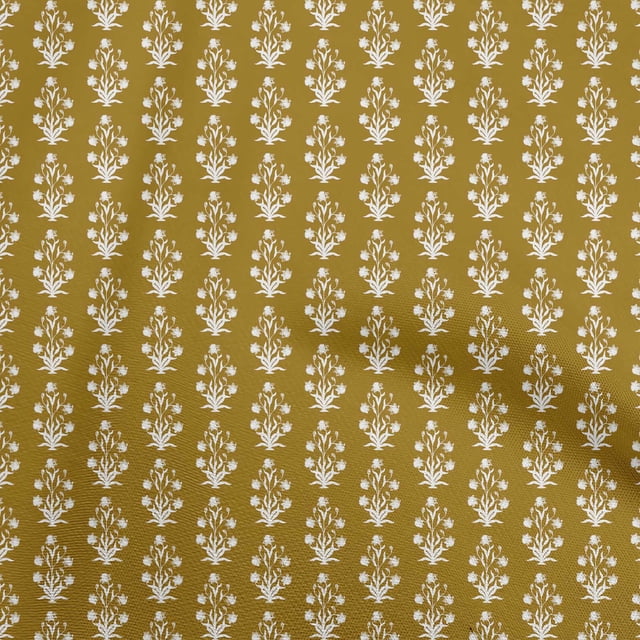 oneOone Viscose Jersey Mustard Yellow Fabric Asian Block Print Craft Projects Decor Fabric Printed By The Yard 60 Inch Wide