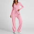 thumbnail image 4 of Soki Women's 2 Piece Sets Fall Outfits Long Sleeve Wide Leg Tracksuits Casual Lounge Set Matching Sets, 4 of 8