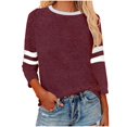 thumbnail image 1 of Timegard Hauts pour Femmes Grande Taille Col Rond Manches 3/4 T-Shirts Confortables Tunique Décontractée pour Porter avec des Leggings, 1 of 6