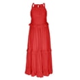 thumbnail image 4 of fatyb Robe d'Été 2025 pour Femmes Sans Manches à Volants à Étages Robe Maxi Fluide Décontractée Longue pour la Plage, 4 of 6