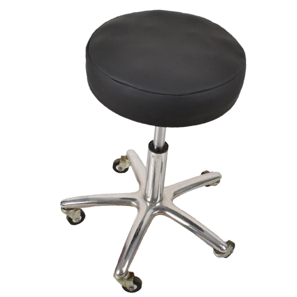 Waterproof Artificial Leather Round Bar Stool Chair Seat Covers Cushion Barstool Black