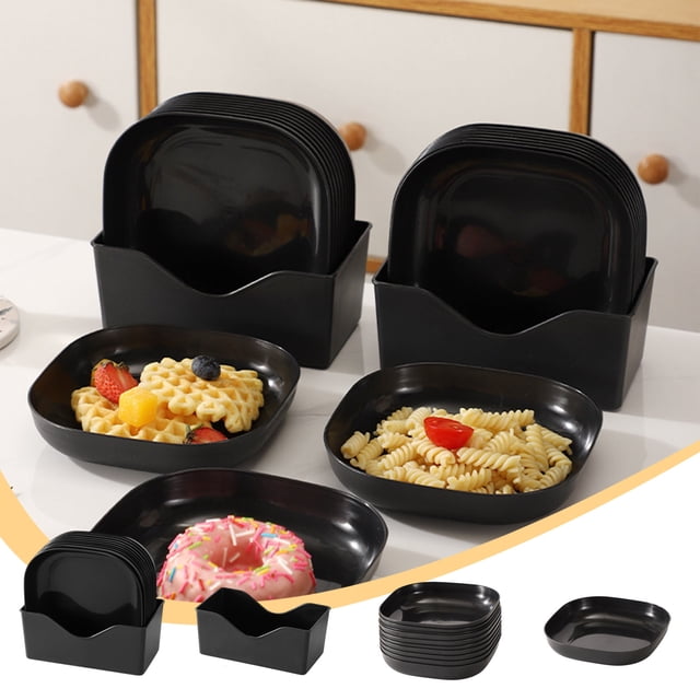 Sentmoon Dinner Plates Plates W 5.7Inch X L 5.7Inch Impregnable Dinner Plates Dishwasher Microwave Safe Plastic Plates Reusable Lightweight Plates for Kitchen Or Camping Holiday Dinnerware