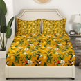 thumbnail image 3 of Erosebridal Flying Hummingbird Sheet Set Queen, Tropical Lemon Bedding Sets Queen Size, Gold Bedroom Decorative, Microfiber 4-Piece, 3 of 6
