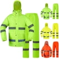 thumbnail image 1 of Sentmoon Ensemble de 2 Pcs Manteau de Pluie Homme Imperméable et Pantalon Imperméable Homme Imperméable à Manches Longues pour Femmes avec Capuchon avec Imprimé Ponchos Réfléchissants Compressibles pour la Randonnée et le Camping Vert TTG, 1 of 8