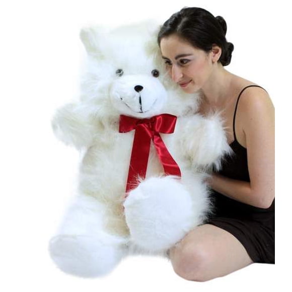 Valentine's Day Jumbo 3 Foot Teddy Bear 36 Inch Soft White Teddybear Made in USA