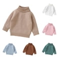 thumbnail image 4 of 2025 Chandail à Col Roulé Uni pour Tout-Petits Garçons Filles Col Montant Manches Longues Chaud Tricoté Chandail de Base Café, 4 of 4