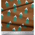 thumbnail image 2 of Soimoi Rayon Crepe Fabric Snow & Tree Christmas Print Sewing Fabric Yard 46 Inch Wide, 2 of 3