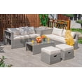 thumbnail image 1 of Costway Ensemble de Mobilier de Terrasse en Rotin 8 Pcs Housse de Rangement Imperméable Blanc Cassé, 1 of 10