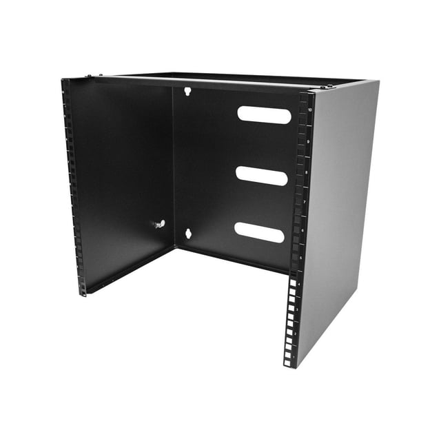 StarTech.com 10U Wall Mount Rack, 19" Wall Mount Network Rack, 14 inch Deep (Low Profile), Wall Mounting Patch Panel Bracket for Network Switches, IT Equipment, 77lb (35kg) Capacity - Network Equipment Rack (RACK-10U-14-BRACKET) - Network device mounting bracket - wall mountable - black - 10U - 19"