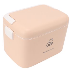 Boîte, 2 Couches Portable Premiers soins Organisateur, Kit d'urgence de famille en plastique durable avec poignée, plateau amovible pour la médecine, swabs en coton, ciseaux