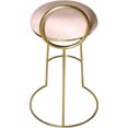 thumbnail image 3 of Meridian Furniture Ring Soft Pink Velvet Counter Stool in Brushed Gold Finish, 3 of 5