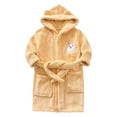 thumbnail image 1 of JIRNDfCA Baby Boy Robe With Hood Soft Cute Cartoon Bathrobe Long Sleeve Facecloth Rabbit Warm Kids Robe Children Sleepwear Yellow 12-18 Months, 1 of 3