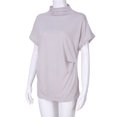 thumbnail image 5 of AMERTEER Blouse Décontractée en Coton à Manches Courtes et Col Roulé pour Femmes, Grande Taille, 5 of 5