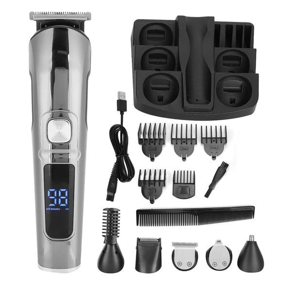 Hair Clippers For Men, Total Body Clipping Professional Cordless Clippers With 6 Replacement Heads Electric Hair Clippers, For Home Men