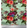 thumbnail image 1 of Soimoi Polyester Crepe Fabric Geometric,Leaves & Peony Floral Fabric Prints by Yard 52 Inch Wide, 1 of 3