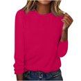 thumbnail image 1 of CEHVOM Blouse d'Été Décontractée à Manches Longues pour Femme, Col Rond, Hauts Unis, T-Shirt, Liquidation, 1 of 4