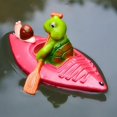 thumbnail image 3 of DYNWAVECA Various Floating Turtle Frog Pond Leaf Swimming Pool Bathtub Toys Decor Outdoor Patio Pond Decorations - Red Raft Turtle, as described Red Raft Turtle, 3 of 10