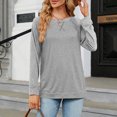 thumbnail image 3 of Timegard Hauts pour Femmes à Rayures Col Rond Manches Longues T-Shirts Basiques Automne Décontractés Amples Confortables Hauts, 3 of 5
