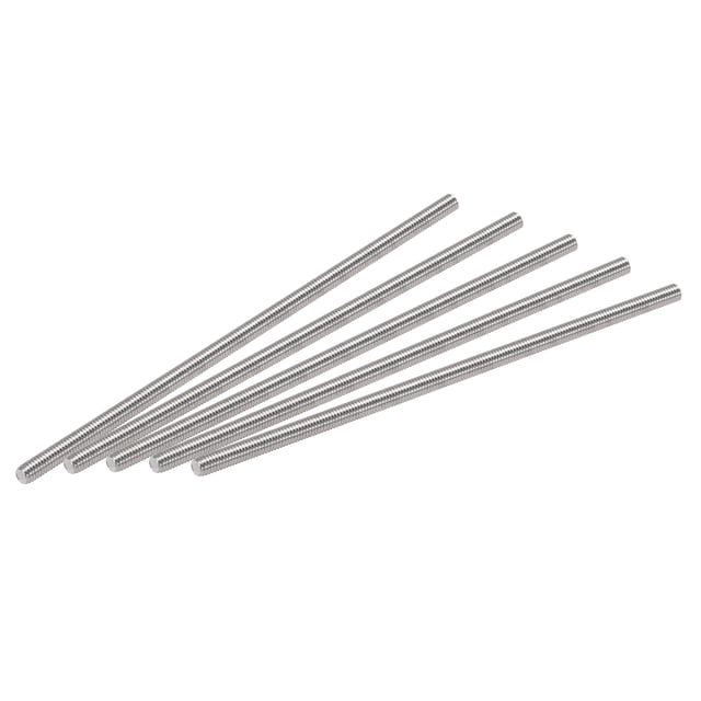 Unique Bargains Tige Entièrement Filetée M3 x 80 mm en Acier Inoxydable 304, Filets à Droite, Lot de 5