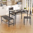 thumbnail image 4 of Costway Ensemble Dinette 4 Pcs pour Petit Espace Coin-Déjeuner Table à Manger Moderne avec 2 Chaises Gris, 4 of 10