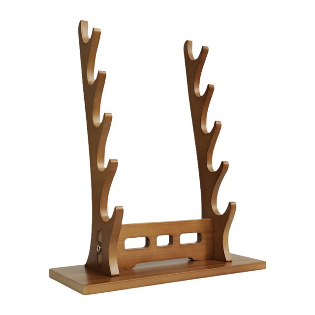 HILABEE Stand Display Support Holder for Templar Wakizashi Samurai Walnut 5 Tier