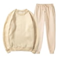 thumbnail image 1 of 2 Piece Tracksuit Mens Matching Crewneck Pullover and Drawstring Jogging Set Long Sleeve Athletic Sportswear Tracksuits, 1 of 7