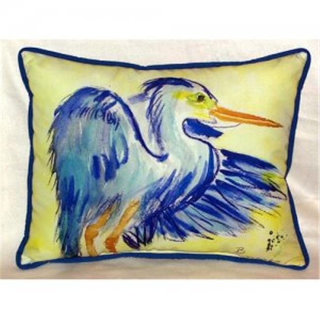 Betsy Drake ZP963 Coussin Décoratif Bleu Sarcelle Héron pour Intérieur et Extérieur - 20 x 24 Po